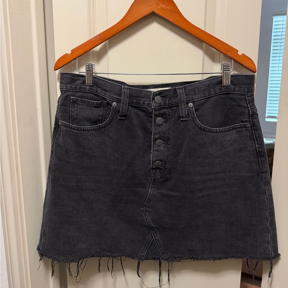Madewell Black Denim Skirt